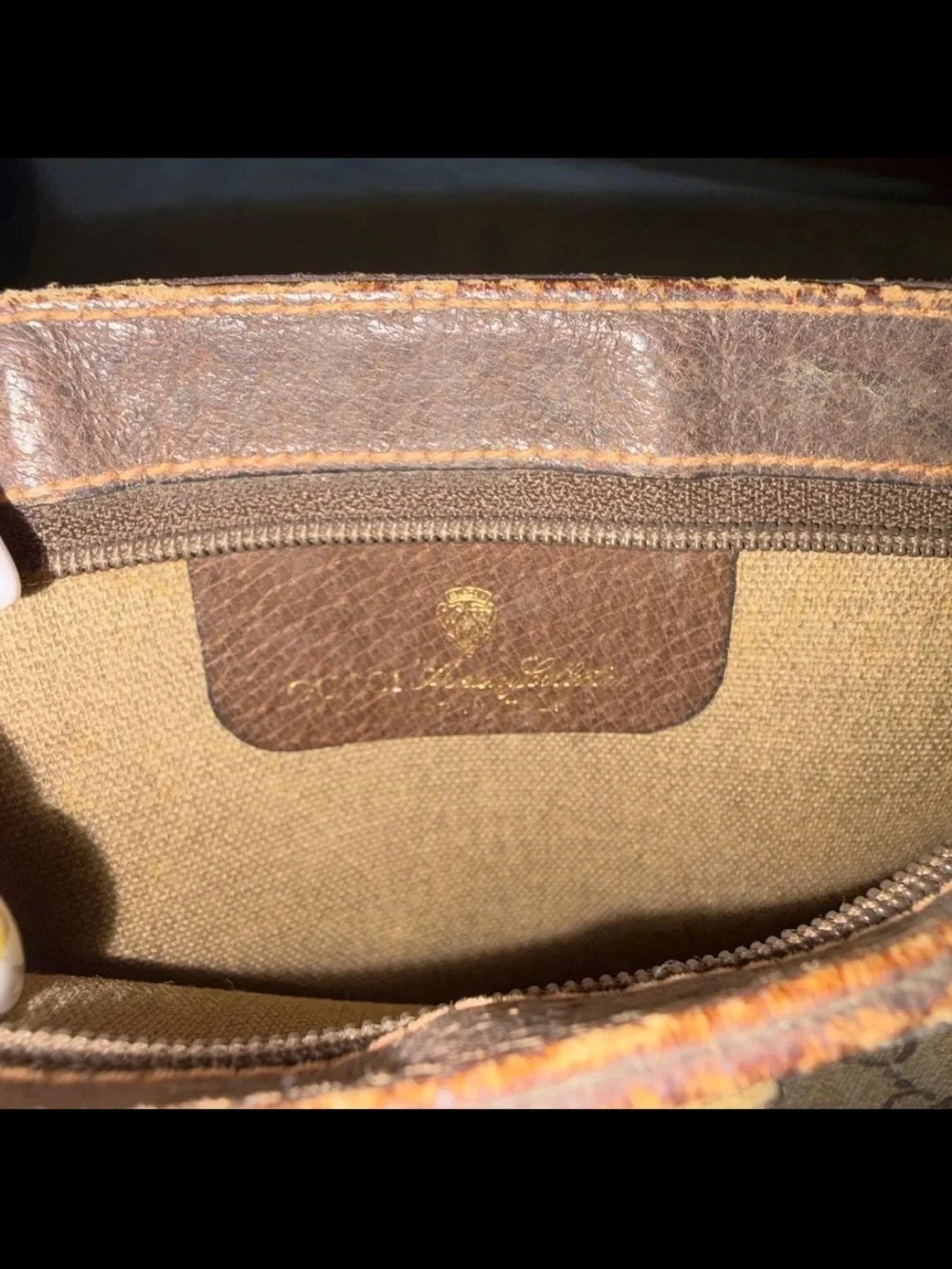 Gucci Beige Brown GG Monogram Cosmetic Case